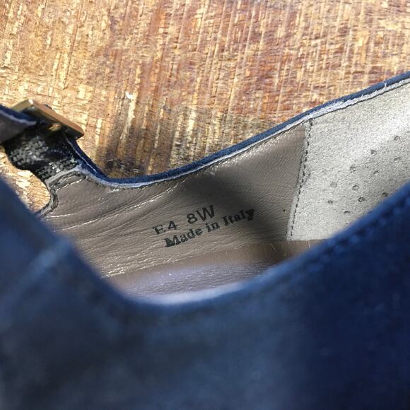 SAS San Antonio Shoes Cate Mary Jane Pump Navy Blue Womens 8 Wide Heel Comfort - Picture 9 of 10